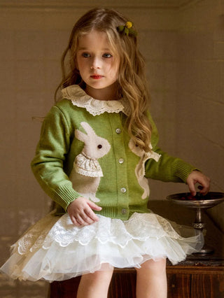 Knitted Jacquard Rabit Cardigan