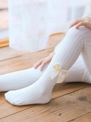 Satin Bow Leggings Tights - RYAN AND REMI