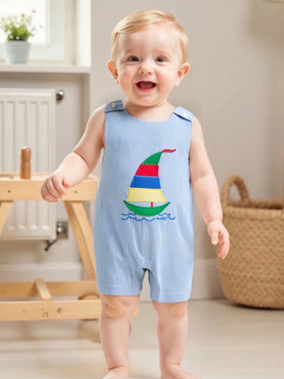 Embroidered Nautical Striped Jumpsuit - RYAN AND REMI