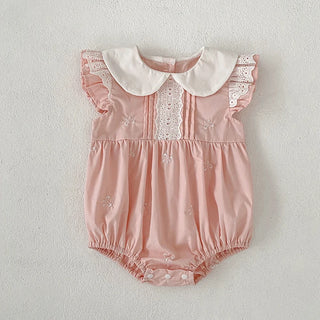 2026 New Summer Infant Baby Girl Bodysuits 0-24M Baby Girl Newborn Clothing Flutter Sleeved Cotton Print Baby Girl Jumpsuit - RYAN AND REMI