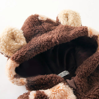 Teddy Bear Fleece Hooded Jumpsuit - RYAN AND REMI
