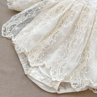 Princess Square Neck Lace Romper