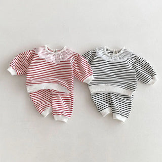 Stripe Frill Neck Jogger Set - RYAN AND REMI