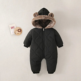 Winter baby fur lining  jumpsuit