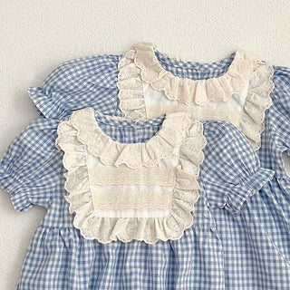 Plaid Vintage Ruffle Style Romper - RYAN AND REMI