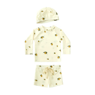 1-7T Summer Kids Boy Swimsuits Vacation Beach Pants Long sleeve Tops with Hat Toddler Sets Fashion Children Surfing Swim Suit - RYAN AND REMI
