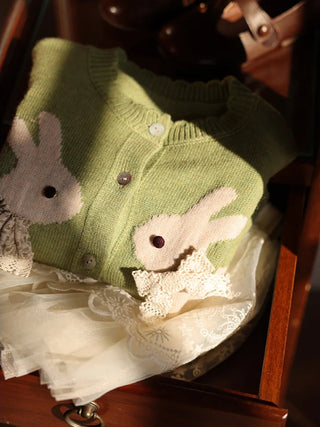 Knitted Jacquard Rabit Cardigan