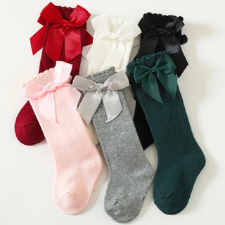 Baby Knee High Bow Detail Cotton Socks - RYAN AND REMI