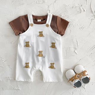 Teddy Bear Short Sleeve Jumpsuits Set - RYAN AND REMI