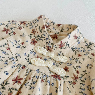 Mandarin Collar Floral Romper - RYAN AND REMI