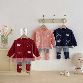 Knitted Cat Sweater Top Tight leggings Set - RYAN AND REMI