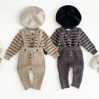 Striped Sweater Suspender Outfit - RYAN AND REMI