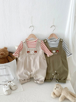 Stripe Top Jumpsuit Overalls - RYAN AND REMI