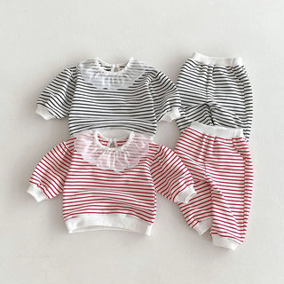 Stripe Frill Neck Jogger Set - RYAN AND REMI