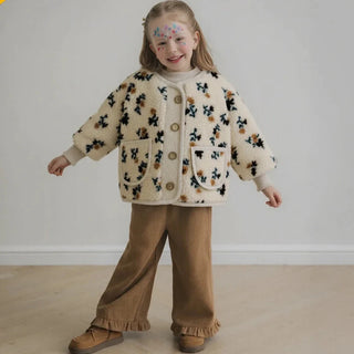 Plush Floral Coat Jacket