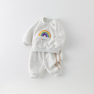 Rainbow Embroidery Jogger Set