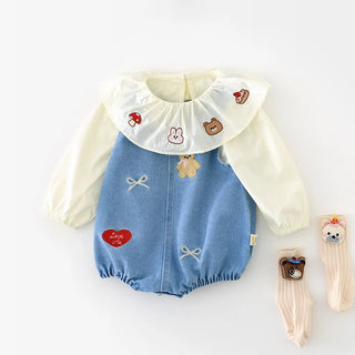 Peter Pan Collar Denim Set - RYAN AND REMI