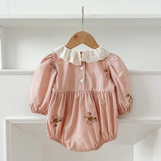 Lace Collar Flower Romper - RYAN AND REMI