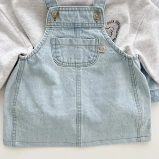 Denim Suspender Dress - RYAN AND REMI