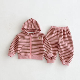 Striped Hoodie Jogger Set