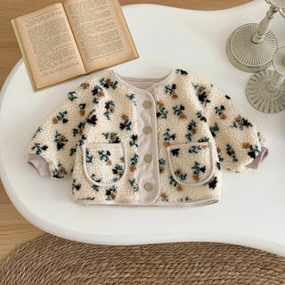 Plush Floral Coat Jacket