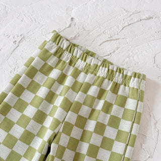 2PCS Spring Autumn Cotton Set For 0-3 Year Old Baby Comfortable Loose Solid Pullover Checked Pant Two Piece Baby Clothes - RYAN AND REMI