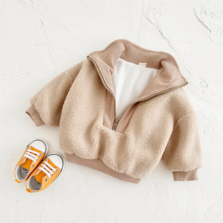 Faux Lamb Wool Zippered Jacket - RYAN AND REMI