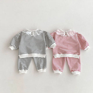 Stripe Frill Neck Jogger Set - RYAN AND REMI