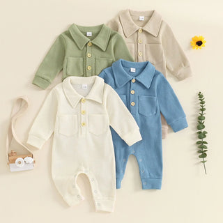 Turn Down Collar Boys Jumpsuit - RYAN AND REMI