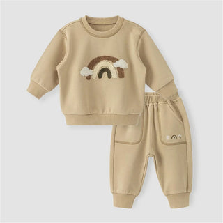 Fuzzy Embroidered Jogger Set - RYAN AND REMI