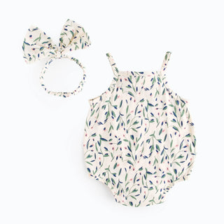Baby Girls Bodysuits Sweet Summer Infants Flower Onesies Sleeveless with Headband - RYAN AND REMI