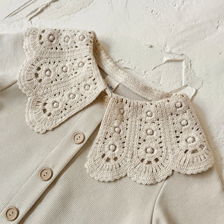 Large Lace Collar Cardigan Set - RYAN AND REMI
