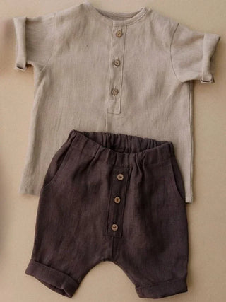 Boys Linen Shorts Outfit