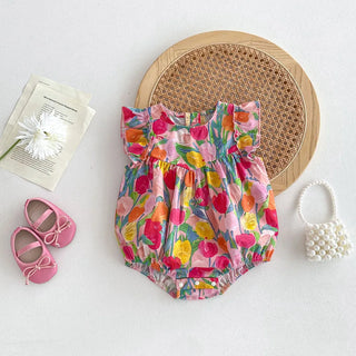 Tulip Ruffle Sleeve Romper - RYAN AND REMI