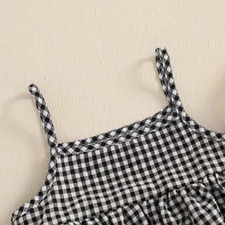 Plaid Picnic Romper Dress - RYAN AND REMI