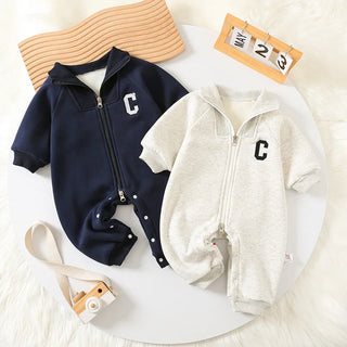 Letter C Print Long Sleeve Jumpsuit - RYAN AND REMI