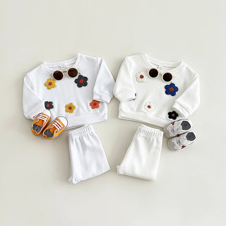 Long Sleeve Embroidered Flower Sweater - RYAN AND REMI