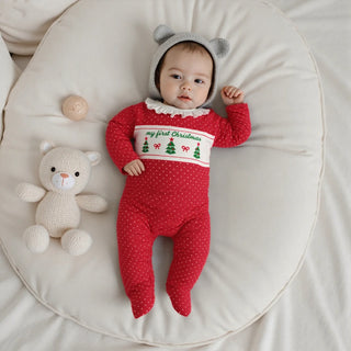 Polka Dot Christmas Tree Romper