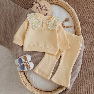 Butter Yellow Flare Pants Set - RYAN AND REMI