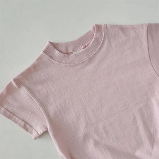Neutral Cotton Tee And Shorts Set - RYAN AND REMI