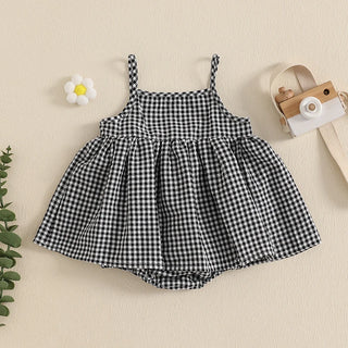 Plaid Picnic Romper Dress - RYAN AND REMI