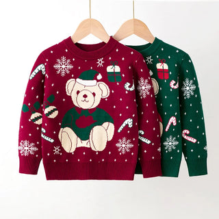 Knitted Teddy Bear Christmas Sweater - RYAN AND REMI