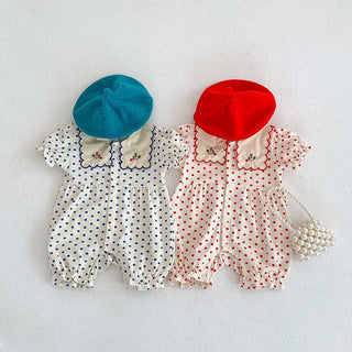 Polka Dot Embroidery Jumpsuit - RYAN AND REMI