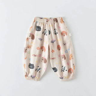 MILANCEL New Summer Kids Casual Pants 1-5T Cartoon Cat Dog Girls Tapered Pants Ventilate Comfortable Children Trousers - RYAN AND REMI