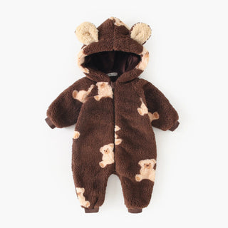 Teddy Bear Fleece Hooded Jumpsuit - RYAN AND REMI
