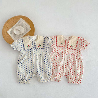 Polka Dot Embroidery Jumpsuit - RYAN AND REMI