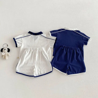 MILANCEL New Summer Kids Polo Shirt 9M-5T Color Blocking Boys Sweatshirt Loose Korean Version Girls T-shirt Children Clothes Top - RYAN AND REMI