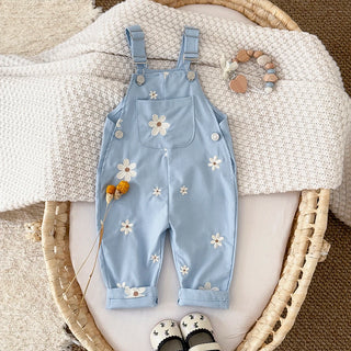 Embroidered Floral Dungaree Jumpsuit - RYAN AND REMI