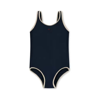 Heart Print Solid Swimsuit - RYAN AND REMI