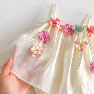 3D Flower Strap Romper